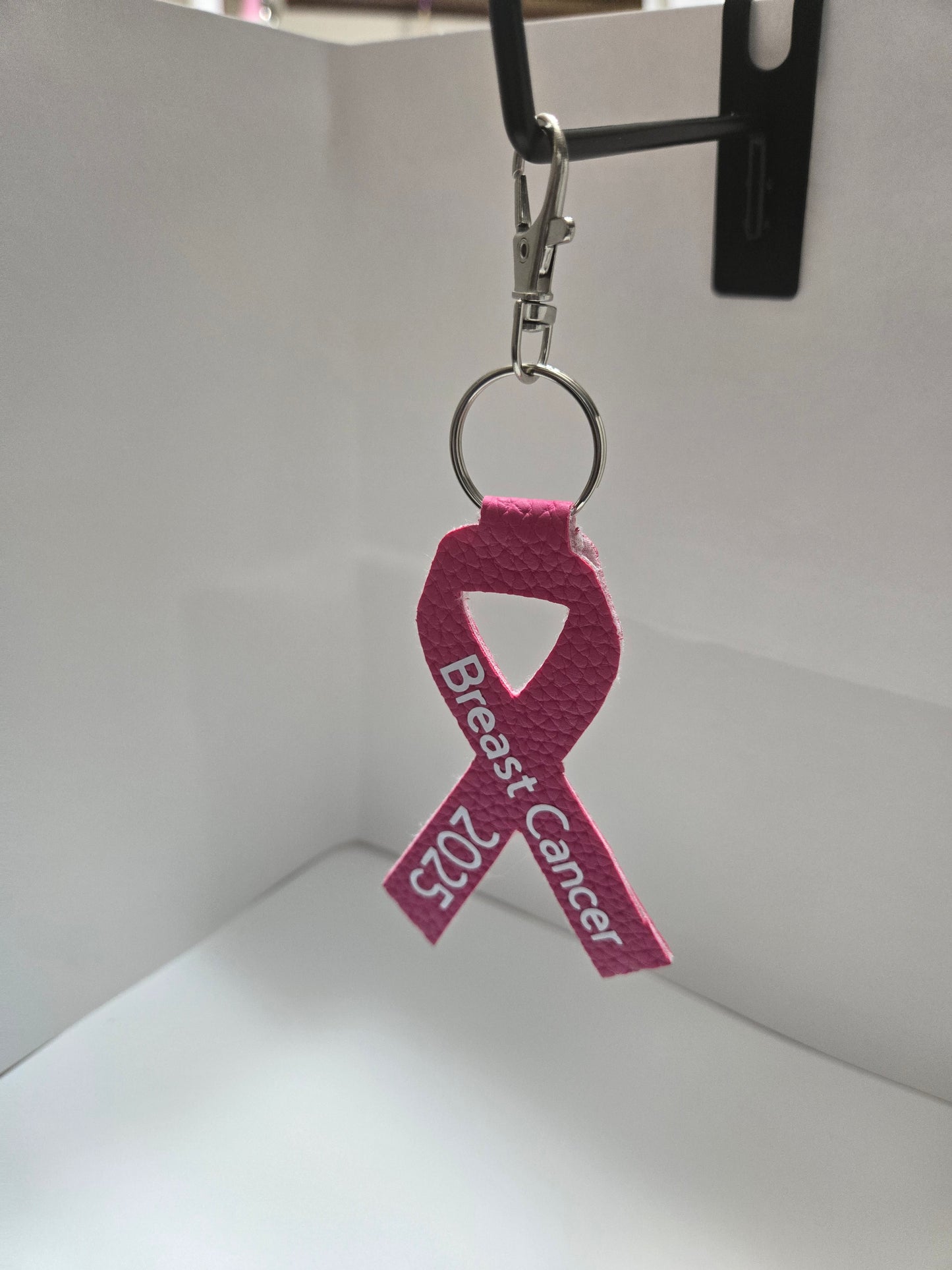 Breast Cancer Awareness Ribbon Keychain – 2025 Limited Edition