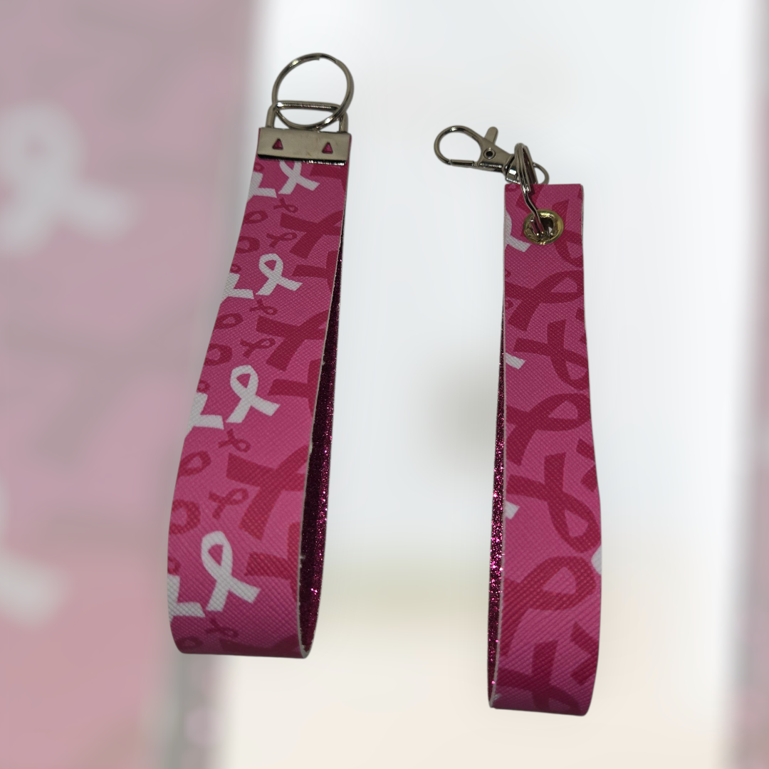 Breast Cancer Awareness Wristlet Keychain – Pink Ribbon
