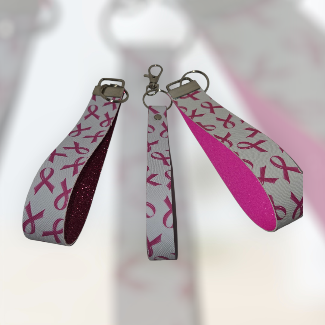 Breast Cancer Awareness Wristlet Keychain – Pink Ribbon