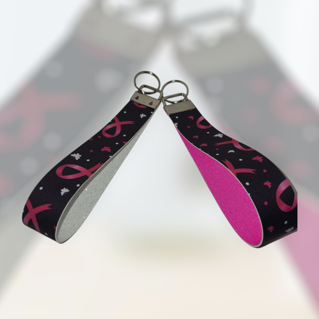 Breast Cancer Awareness Wristlet Keychain – Pink Ribbon
