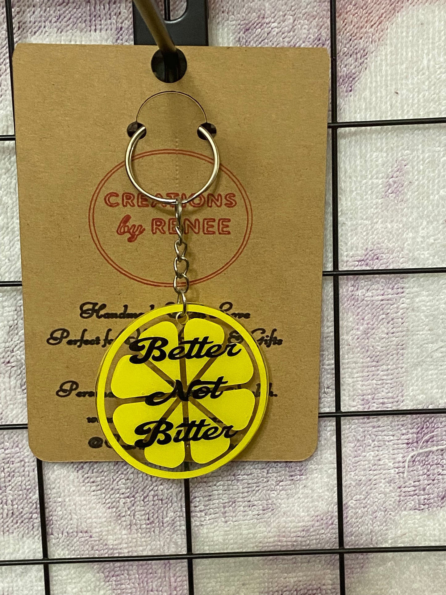Better Not Bitter Lemon Slice Keychain