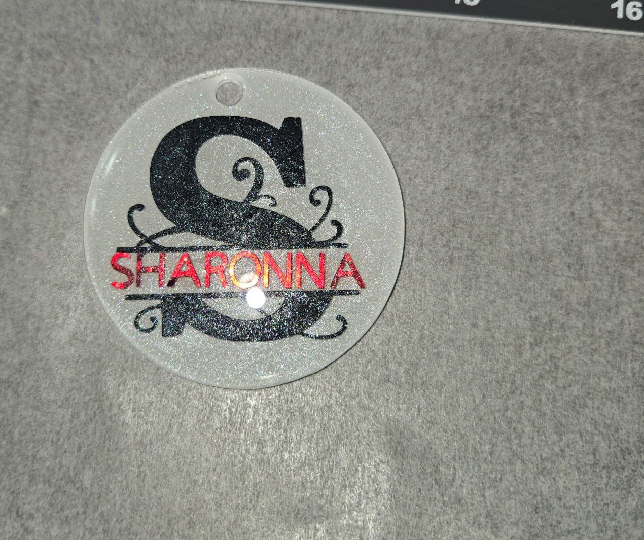 Personalized Glitter Keychain Letter S