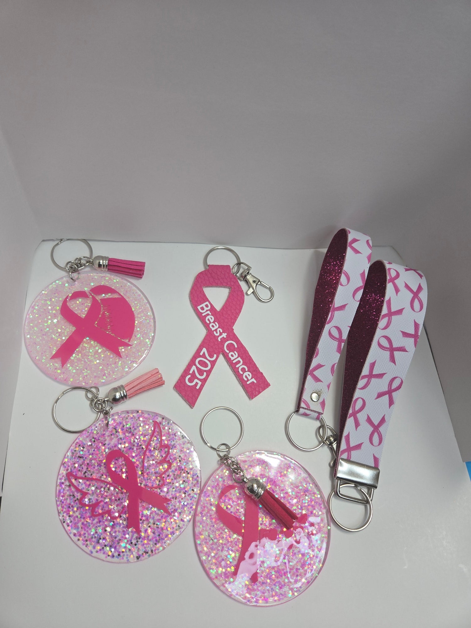 Breast Cancer Awareness Keychains & Wristlets – Pink Ribbon Collection
