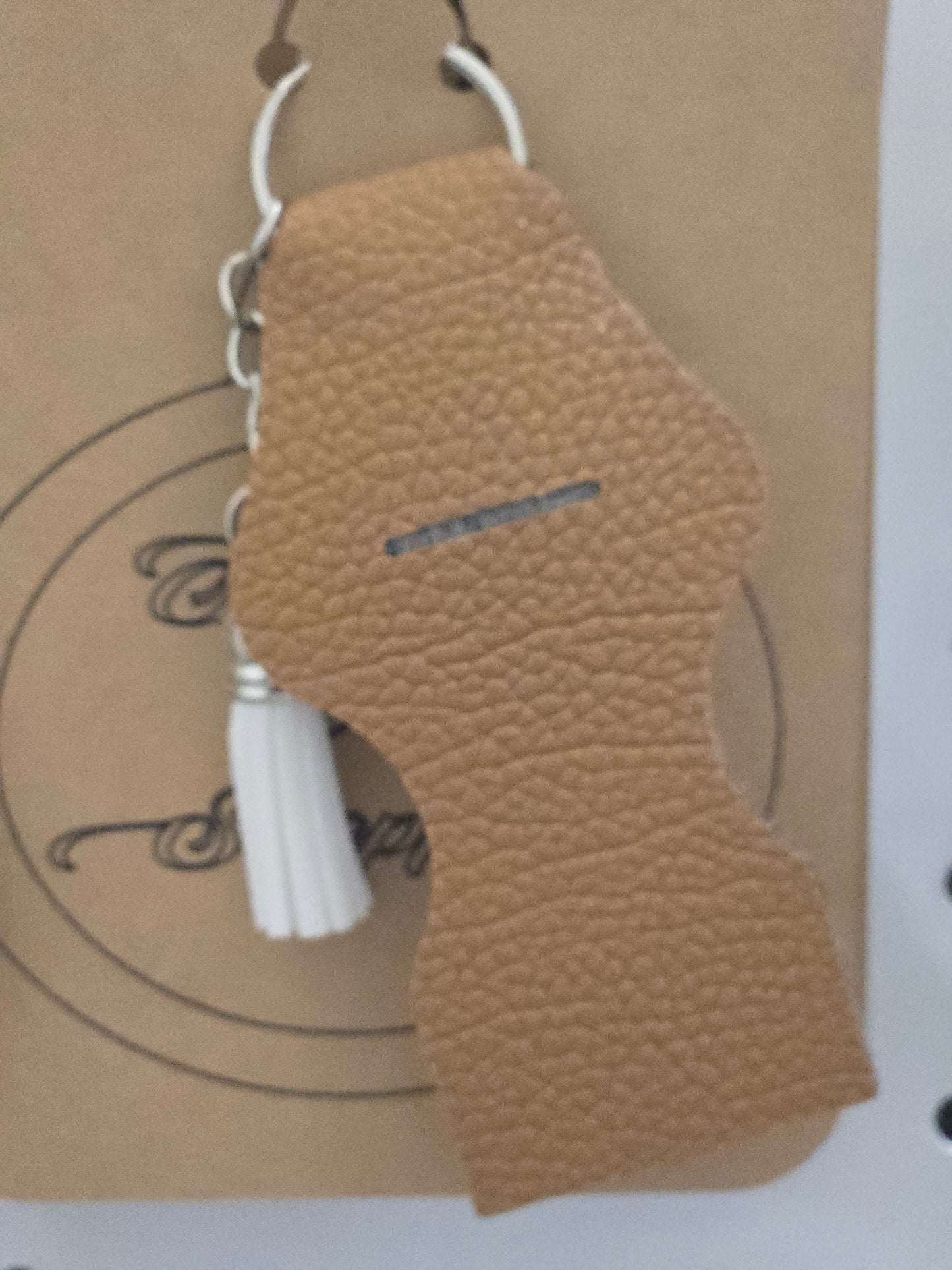 Faux Leather Chapstick Keychain with Monogram