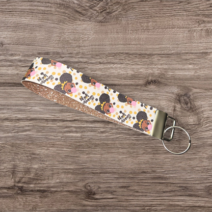 Black Girl Magic Wristlet Keychains – Handmade Faux Leather