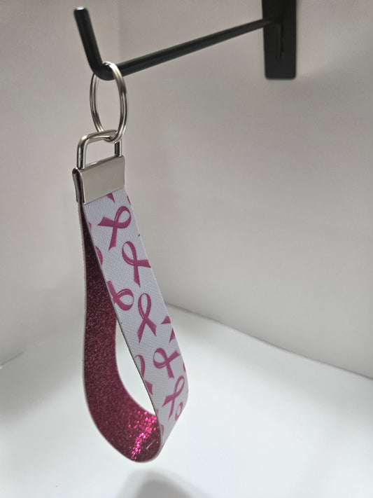 Breast Cancer Awareness Wristlet Keychain – Pink Ribbon