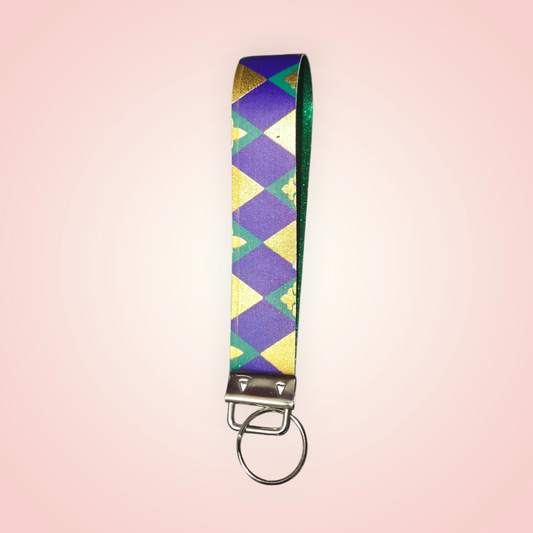 Mardi Gras Wristlet – Purple & Gold Triangle