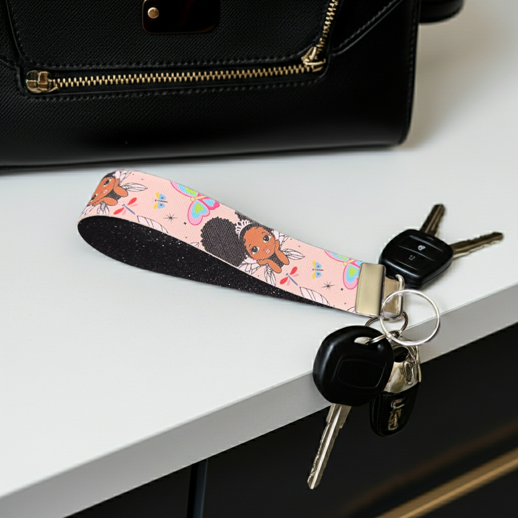 Black Girl Magic Wristlet Keychains – Handmade Faux Leather