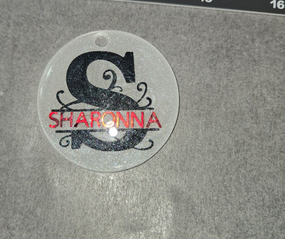 Personalized Glitter Keychain Letter S
